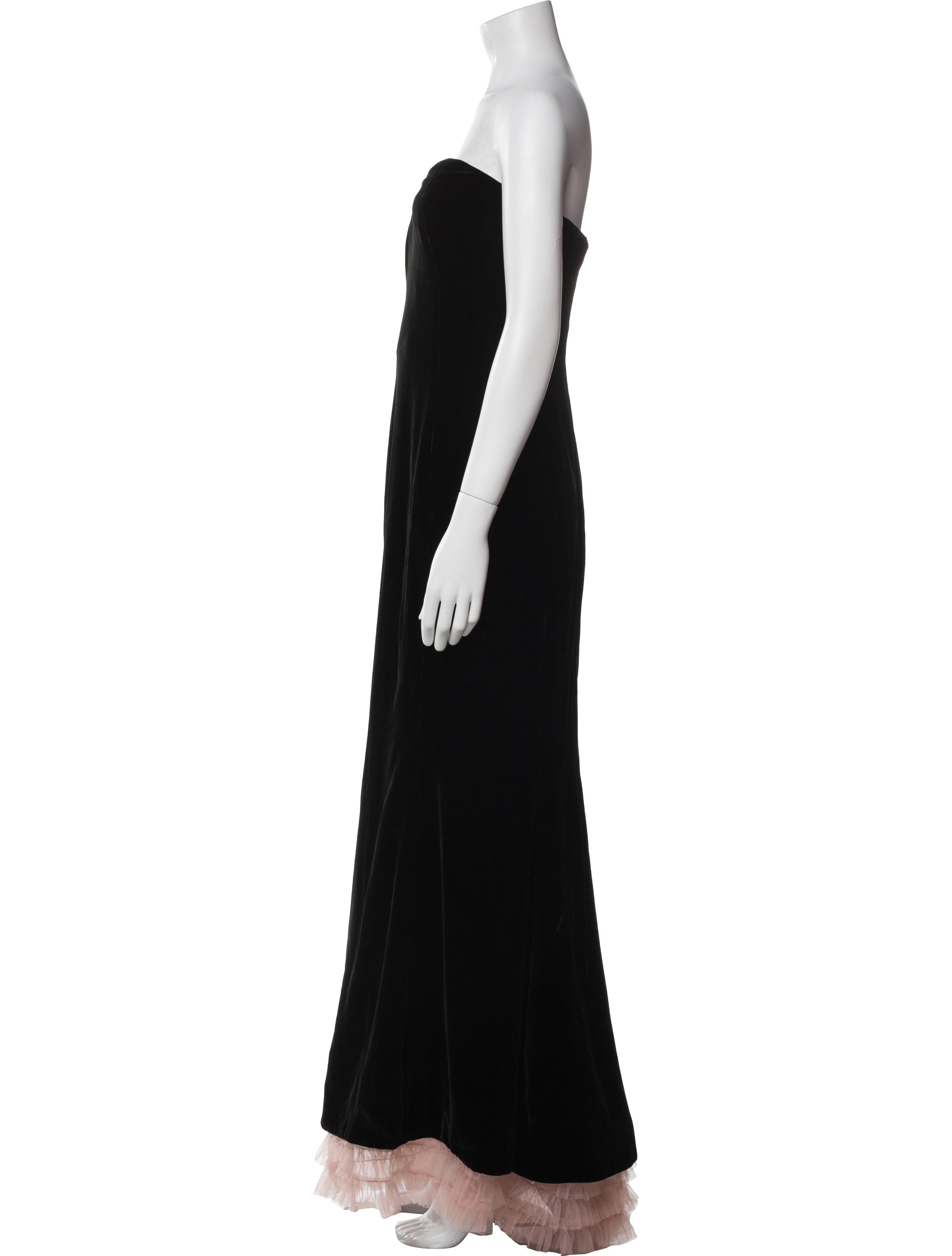 Carmen Marc Valvo Strapless Long Dress