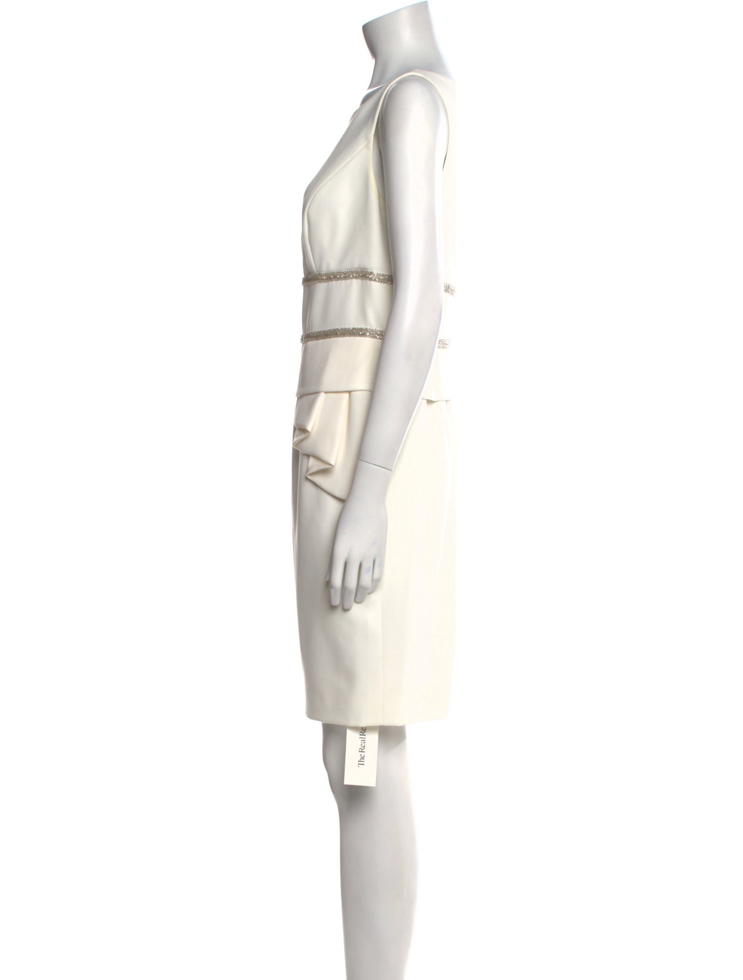 Carmen Marc Valvo Bateau Neckline Mini Dress