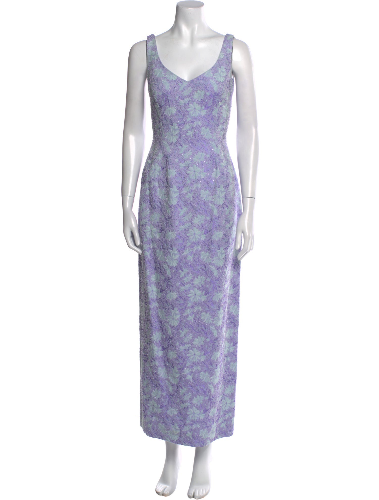 Carmen Marc Valvo Printed Long Dress