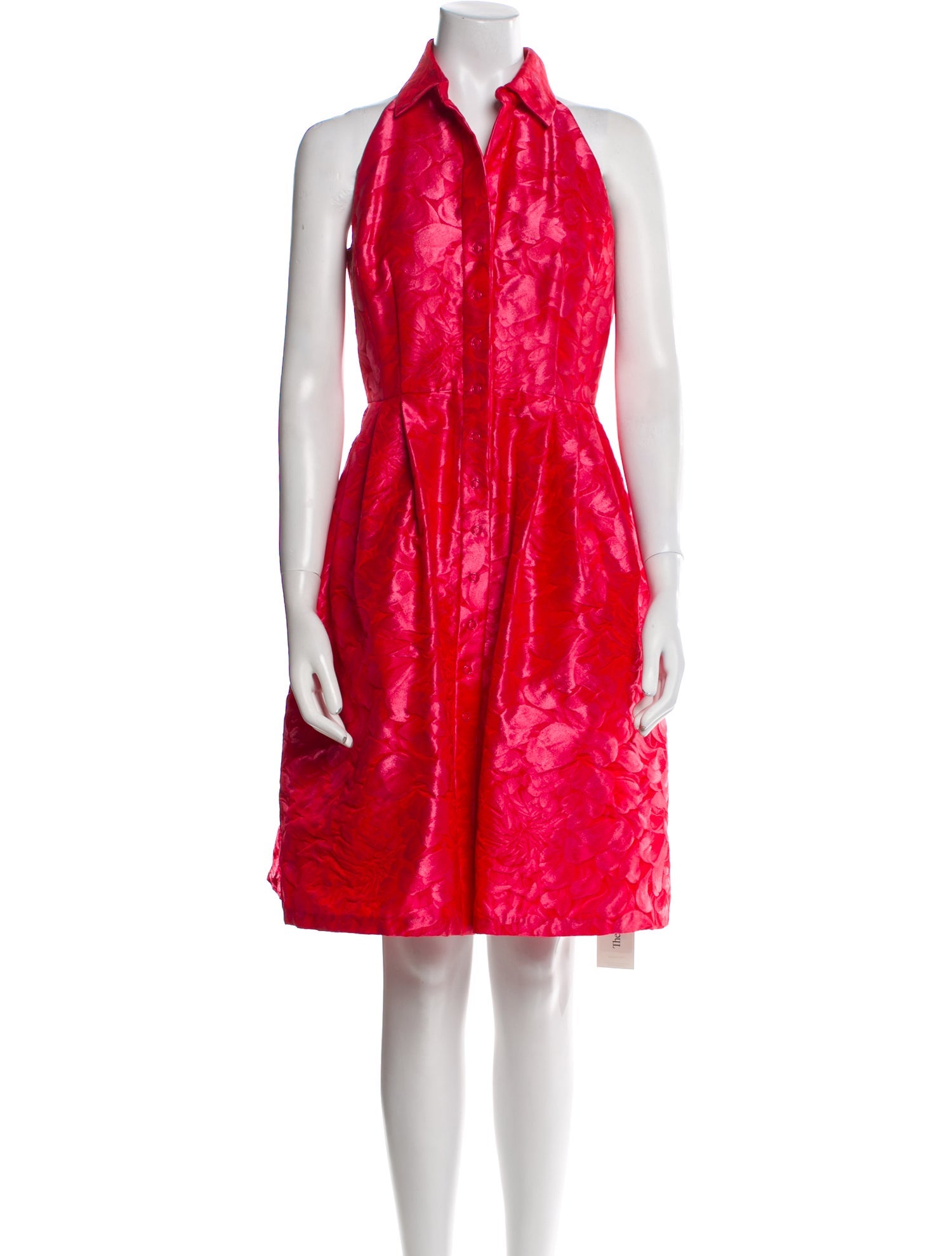 Carmen Marc Valvo Halterneck Knee-Length Dress