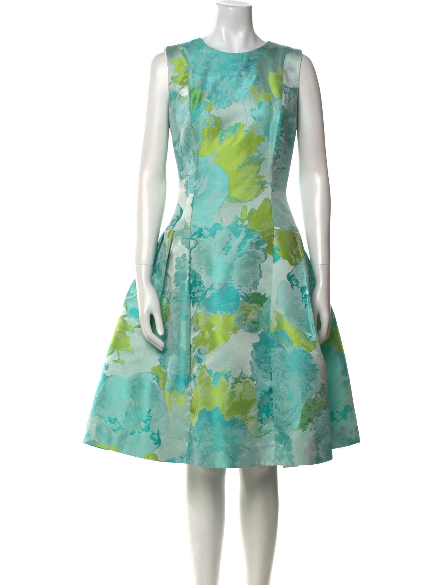 Carmen Marc Valvo Floral Print Midi Length Dress