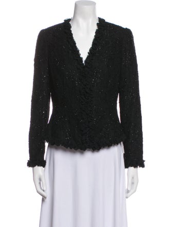 Carmen Marc Valvo Tweed Pattern Evening Jacket