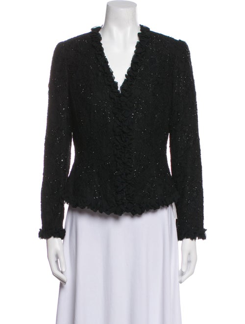 Carmen Marc Valvo Tweed Pattern Evening Jacket