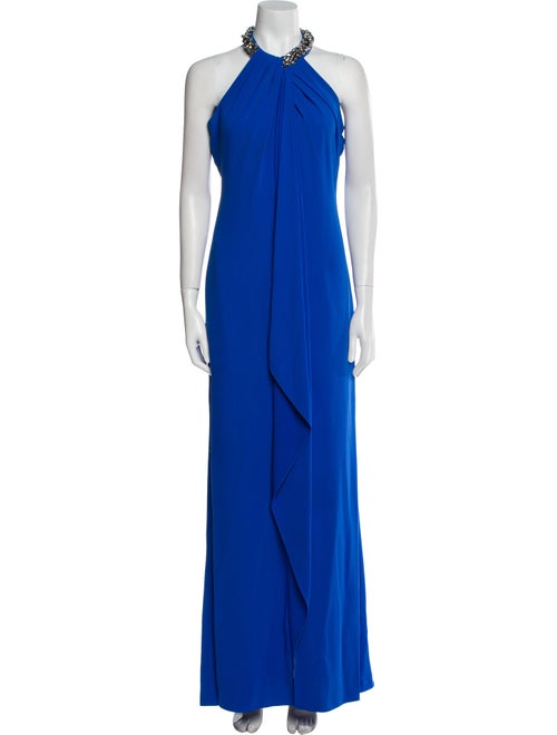 Carmen Marc Valvo Halterneck Long Dress