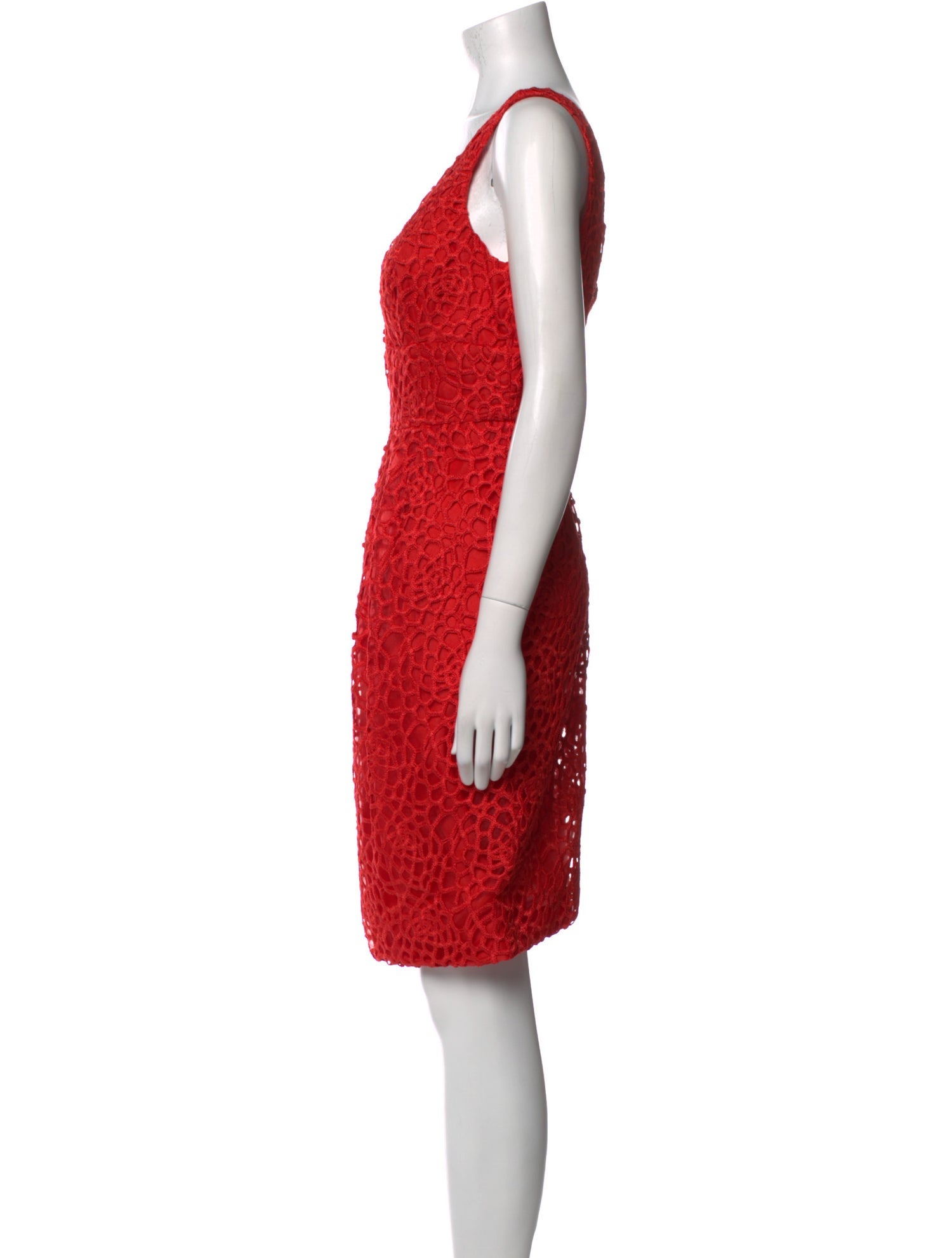 Carmen Marc Valvo Lace Pattern Knee-Length Dress