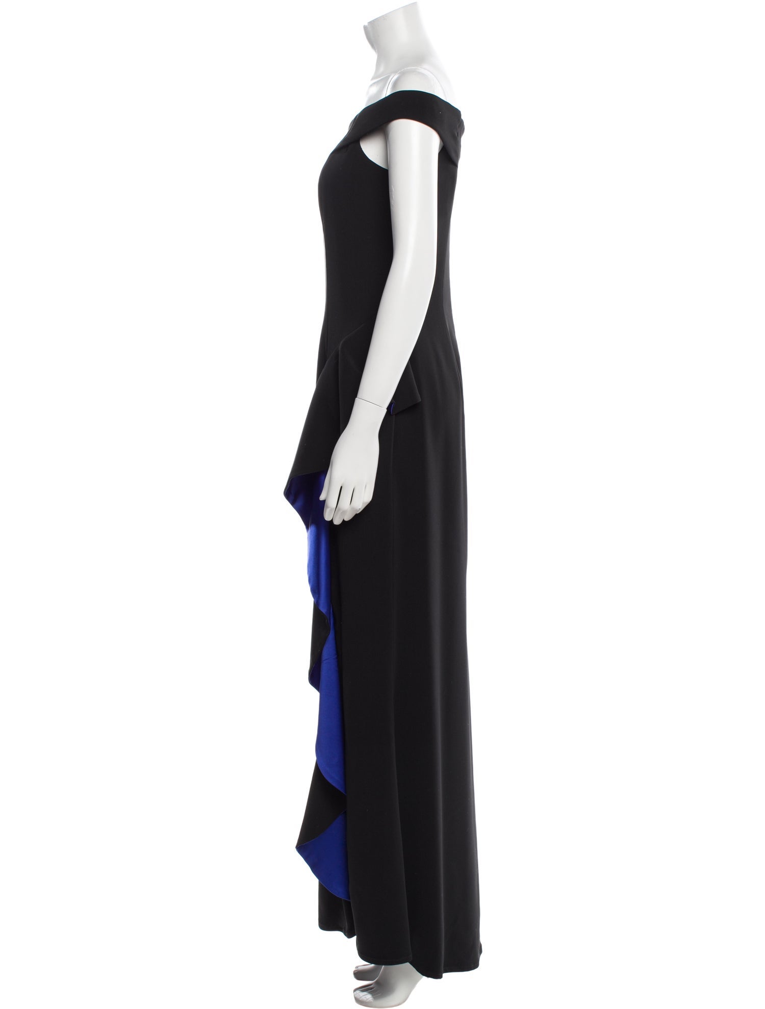 Carmen Marc Valvo Off-The-Shoulder Long Dress