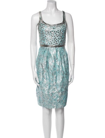 Carmen Marc Valvo Printed Knee-Length Dress