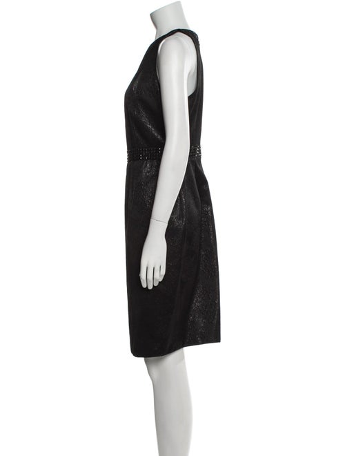 Carmen Marc Valvo Crew Neck Knee-Length Dress