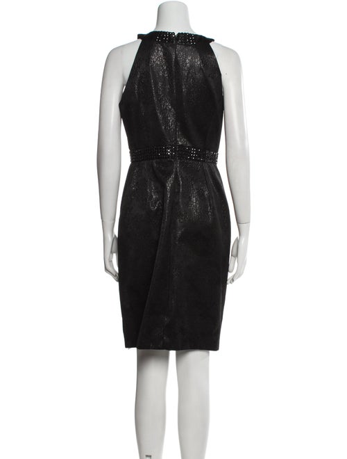 Carmen Marc Valvo Crew Neck Knee-Length Dress