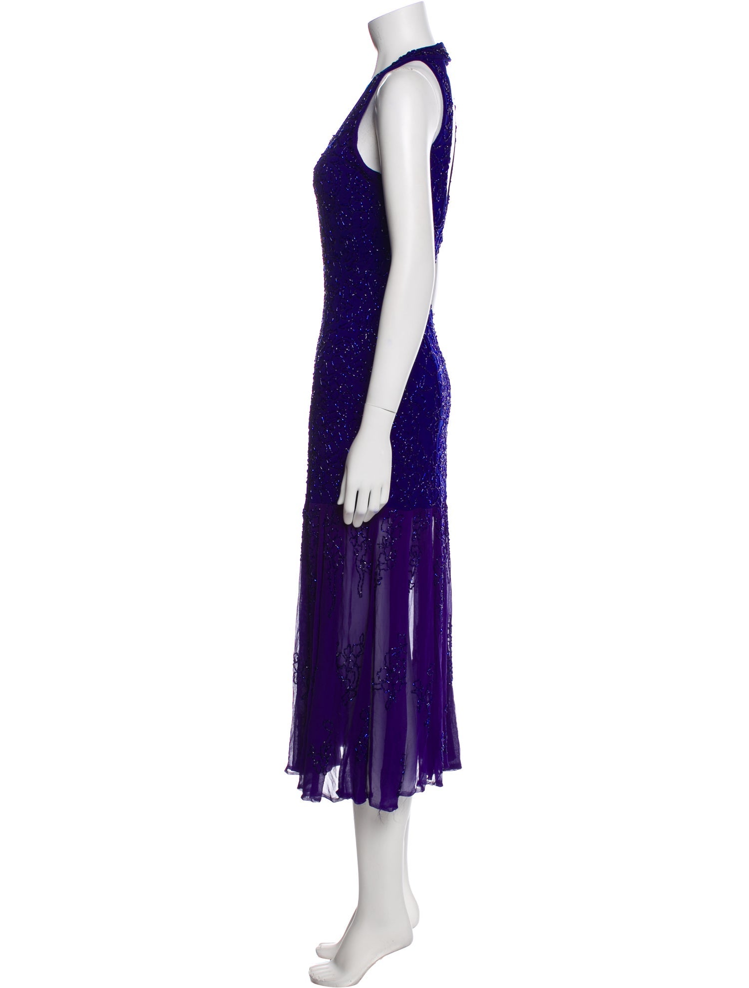 Carmen Marc Valvo Scoop Neck Mini Dress