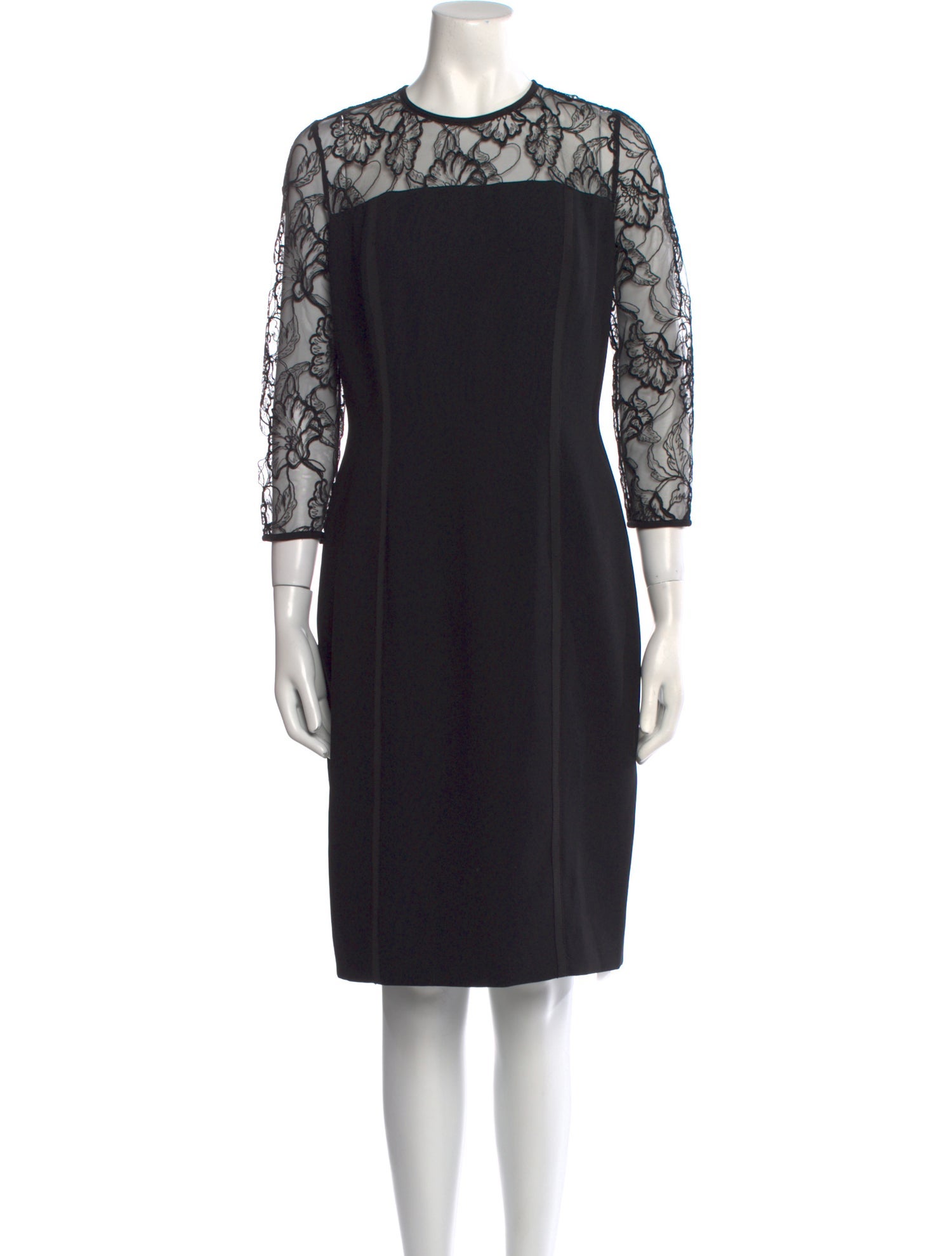 Carmen Marc Valvo Lace Pattern Knee-Length Dress