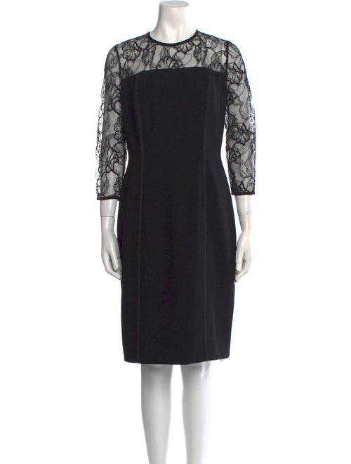 Carmen Marc Valvo Lace Pattern Knee-Length Dress