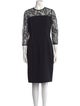 Carmen Marc Valvo Lace Pattern Knee-Length Dress