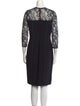 Carmen Marc Valvo Lace Pattern Knee-Length Dress