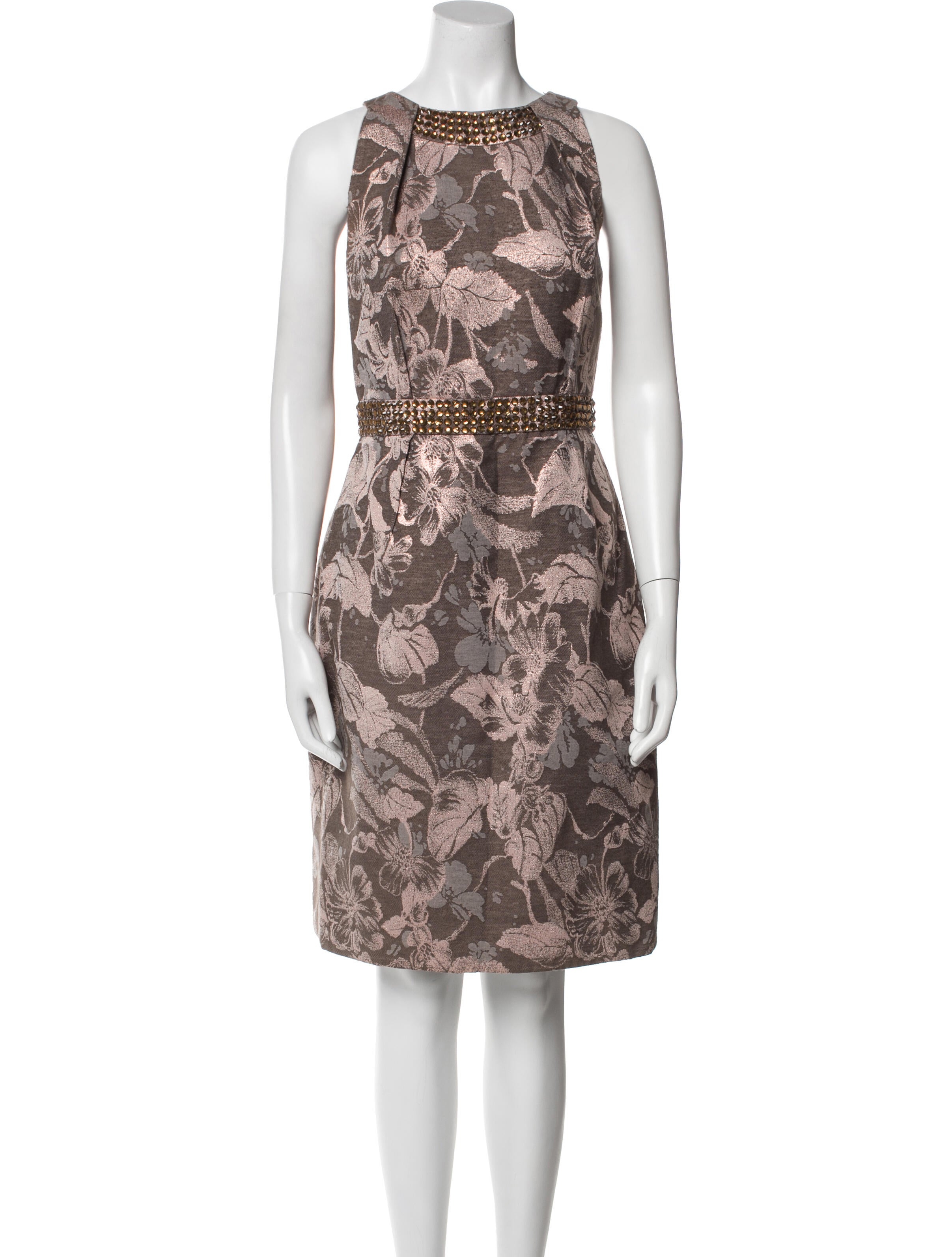 Carmen Marc Valvo Printed Knee-Length Dress