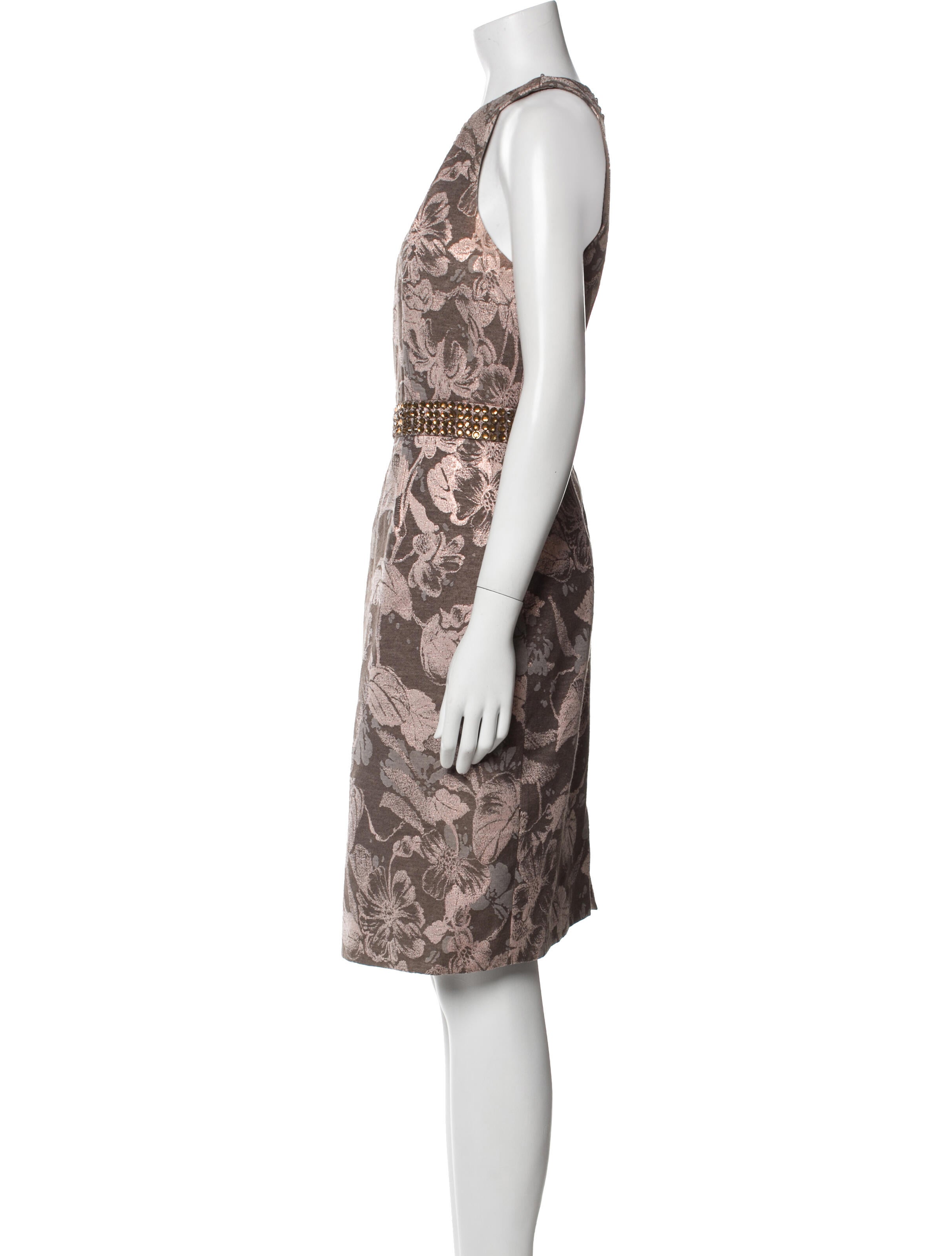 Carmen Marc Valvo Printed Knee-Length Dress