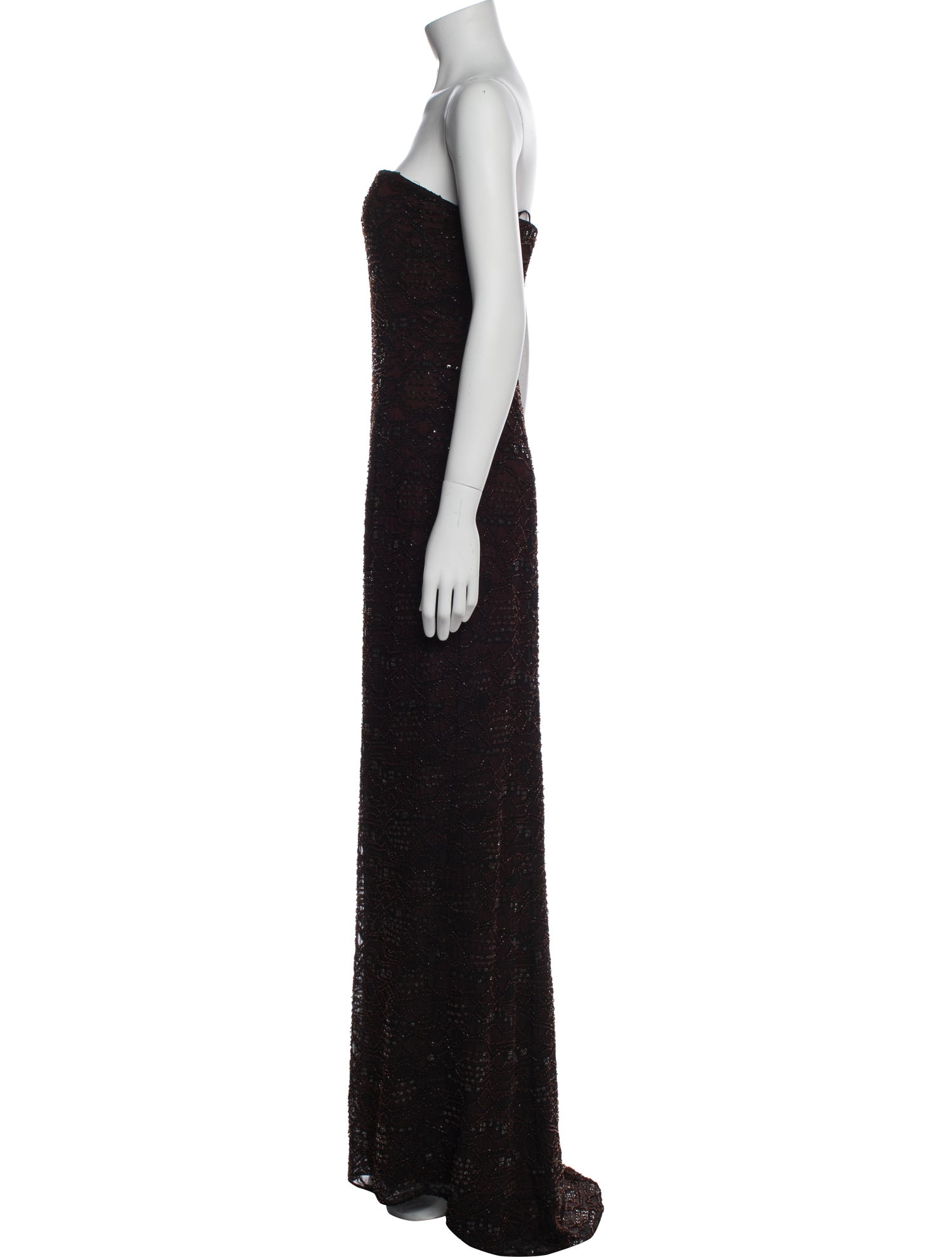 Carmen Marc Valvo Strapless Long Dress