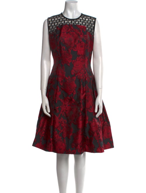 Carmen Marc Valvo Printed Knee-Length Dress