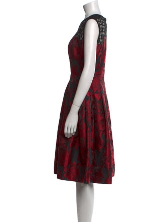 Carmen Marc Valvo Printed Knee-Length Dress