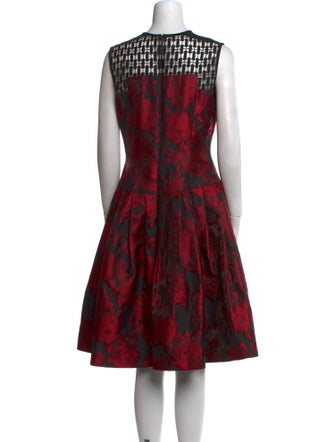 Carmen Marc Valvo Printed Knee-Length Dress