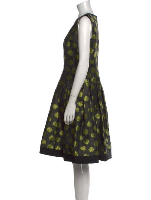 Carmen Marc Valvo Polka Dot Print Knee-Length Dress