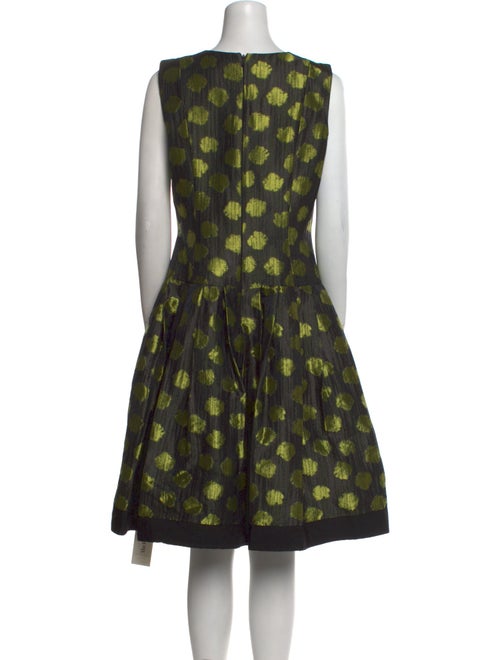 Carmen Marc Valvo Polka Dot Print Knee-Length Dress