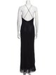 Carmen Marc Valvo Crew Neck Long Dress