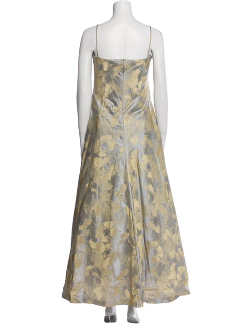 Carmen Marc Valvo Floral Print Long Dress