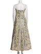 Carmen Marc Valvo Floral Print Long Dress