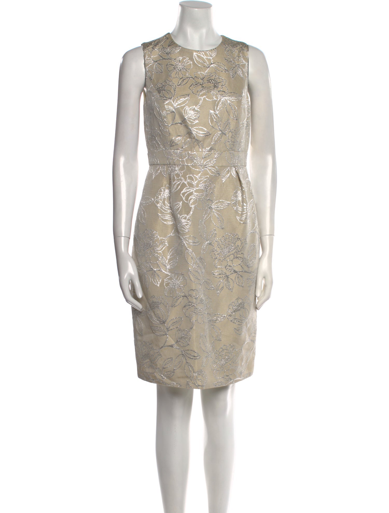 Carmen Marc Valvo Lace Pattern Knee-Length Dress