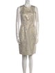 Carmen Marc Valvo Lace Pattern Knee-Length Dress