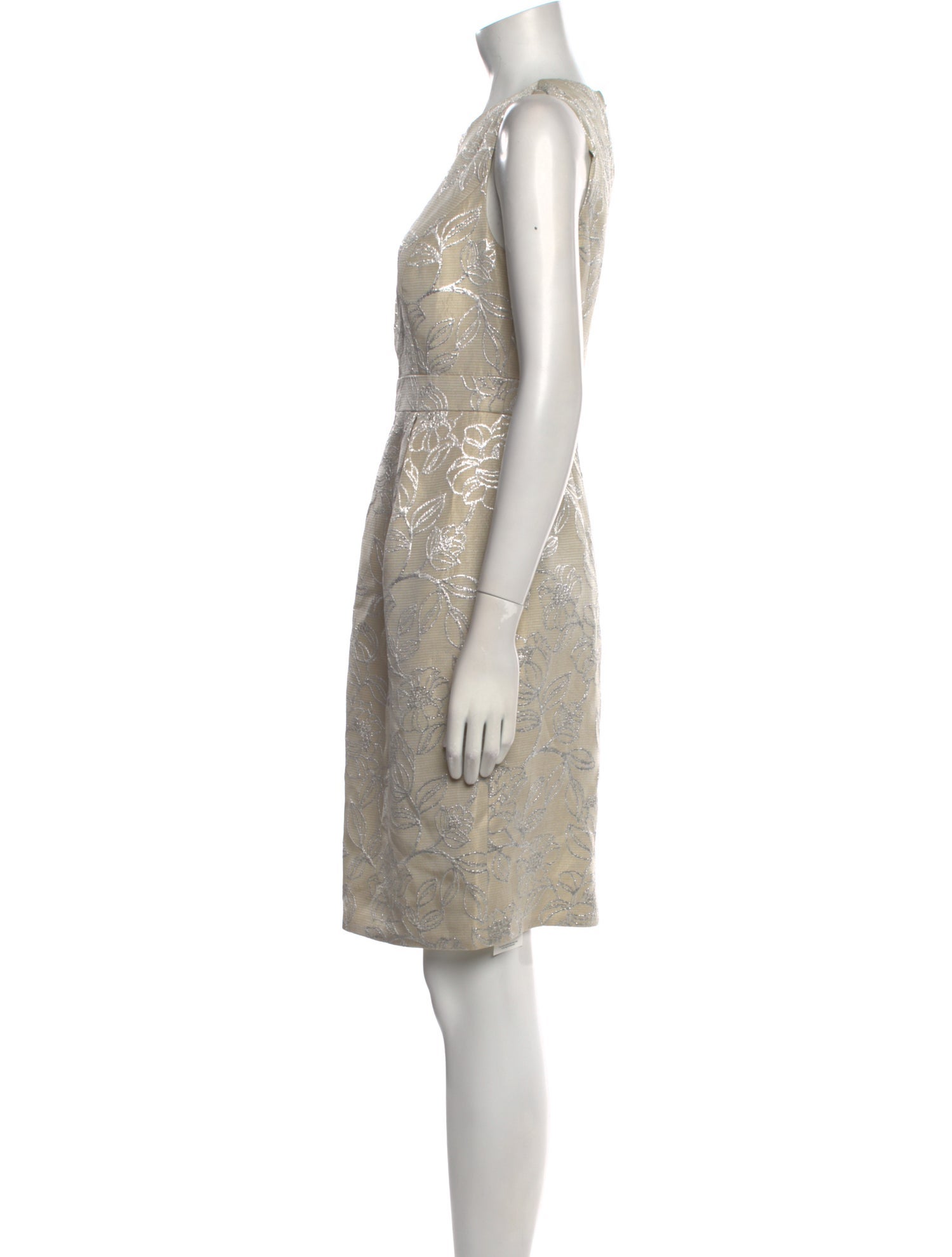 Carmen Marc Valvo Lace Pattern Knee-Length Dress