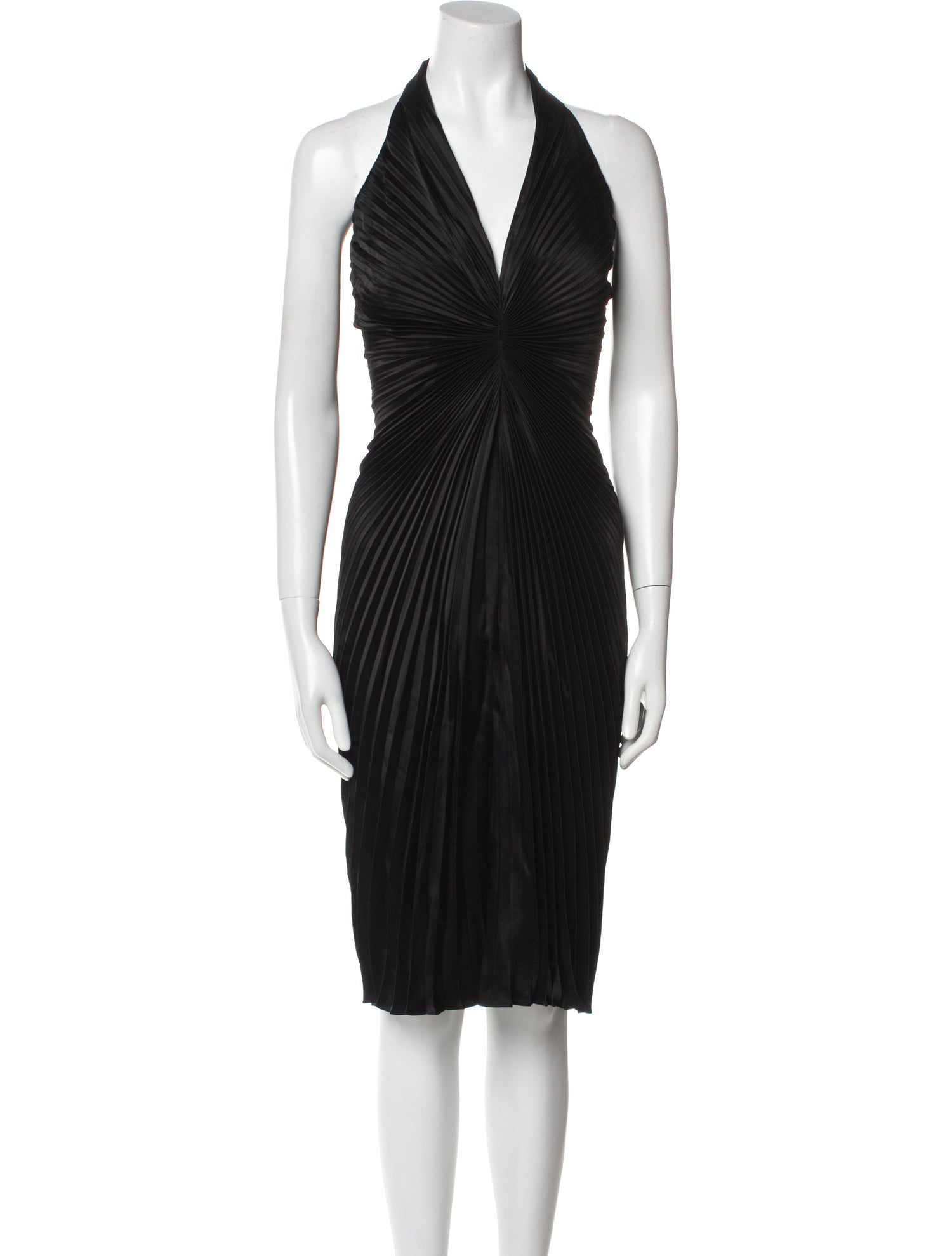 Carmen Marc Valvo Halterneck Midi Length Dress