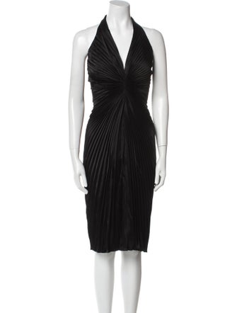 Carmen Marc Valvo Halterneck Midi Length Dress
