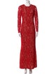 Carmen Marc Valvo Lace Pattern Long Dress