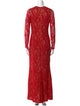 Carmen Marc Valvo Lace Pattern Long Dress