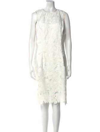 Carmen Marc Valvo Lace Pattern Midi Length Dress