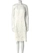 Carmen Marc Valvo Lace Pattern Midi Length Dress