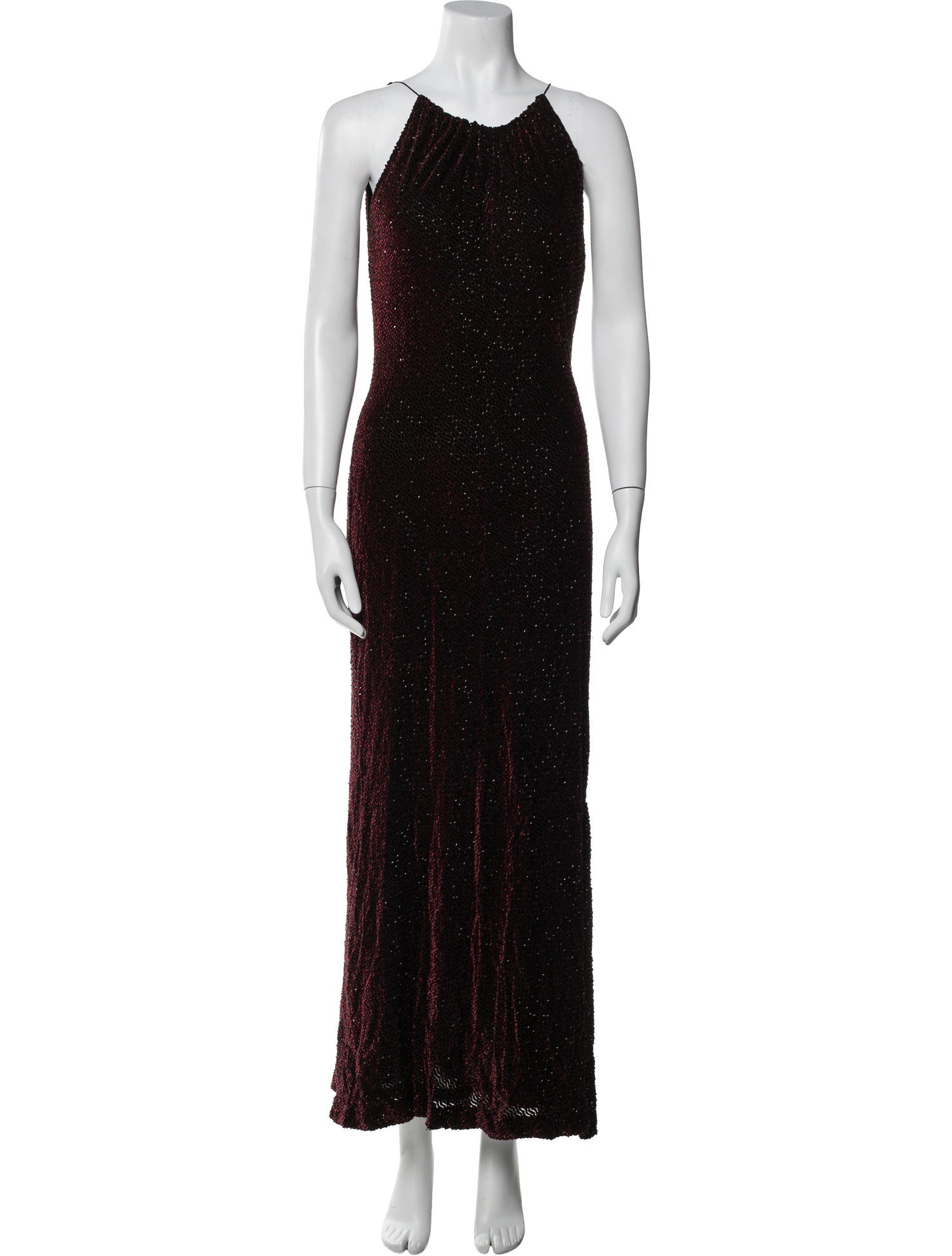 Carmen Marc Valvo Scoop Neck Long Dress