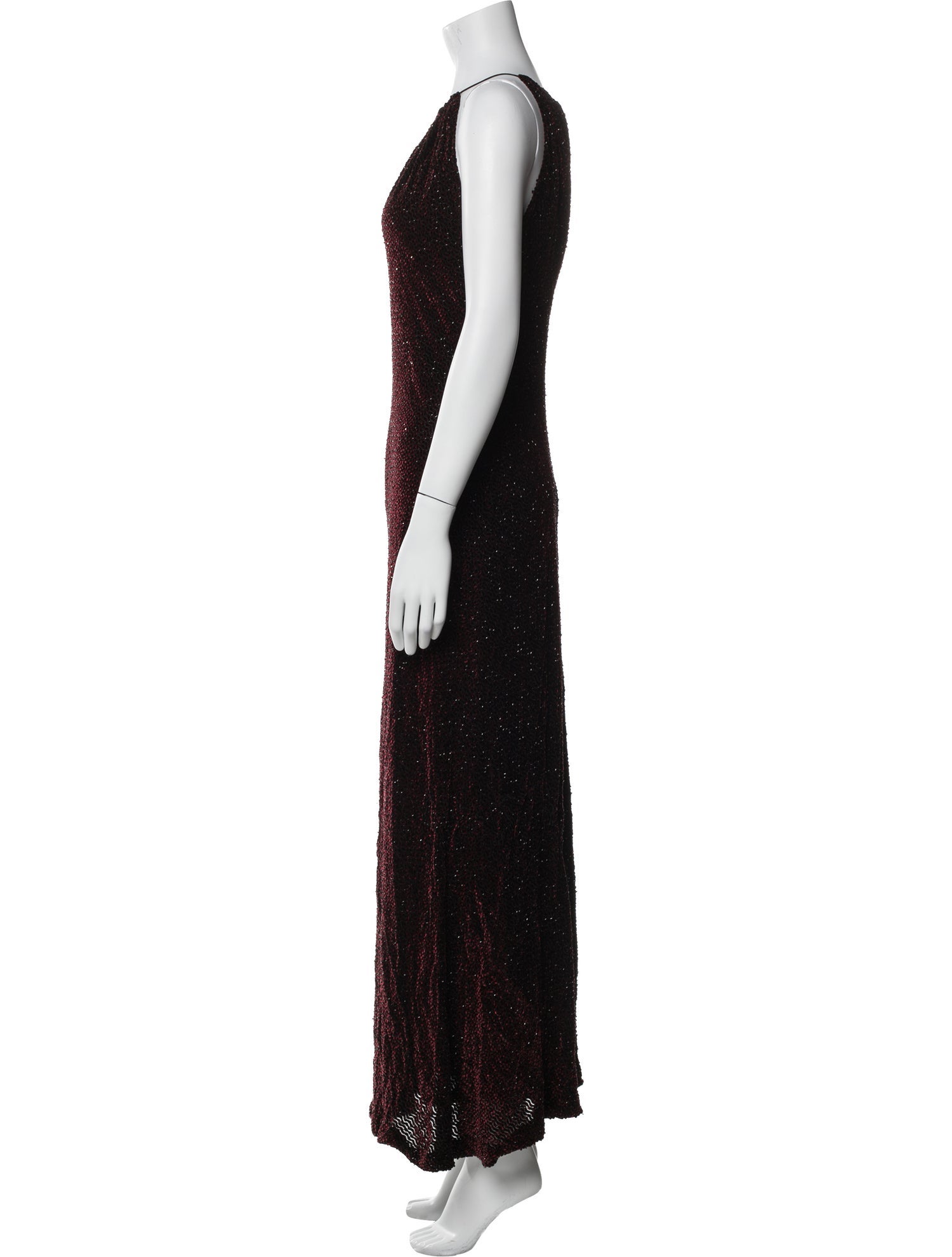 Carmen Marc Valvo Scoop Neck Long Dress