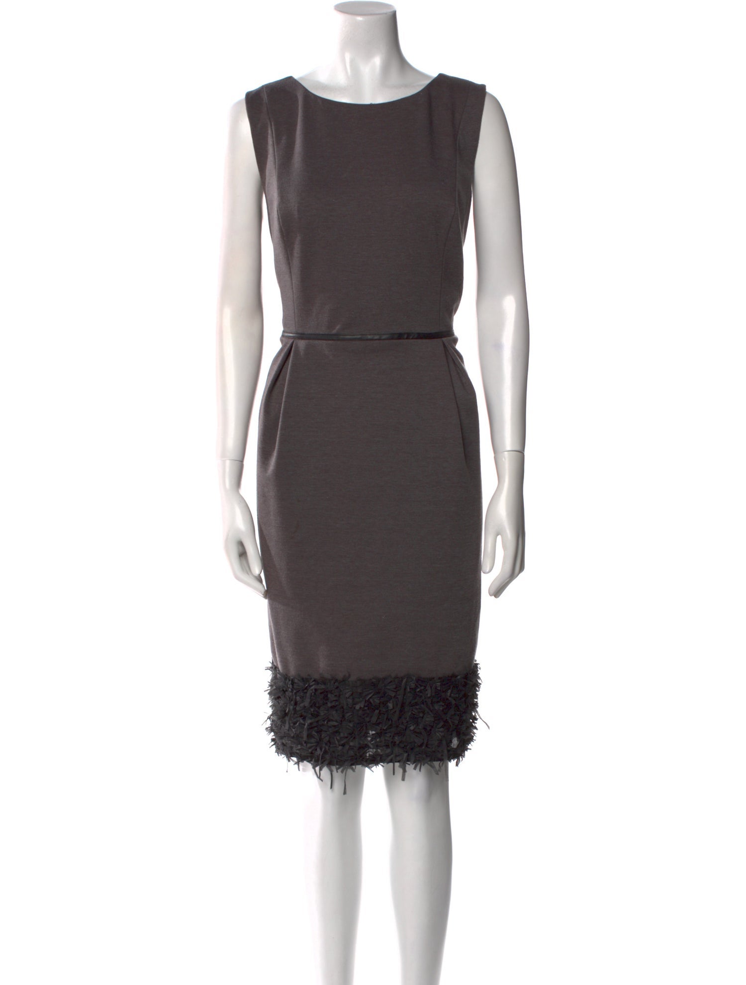 Carmen Marc Valvo Bateau Neckline Knee-Length Dress