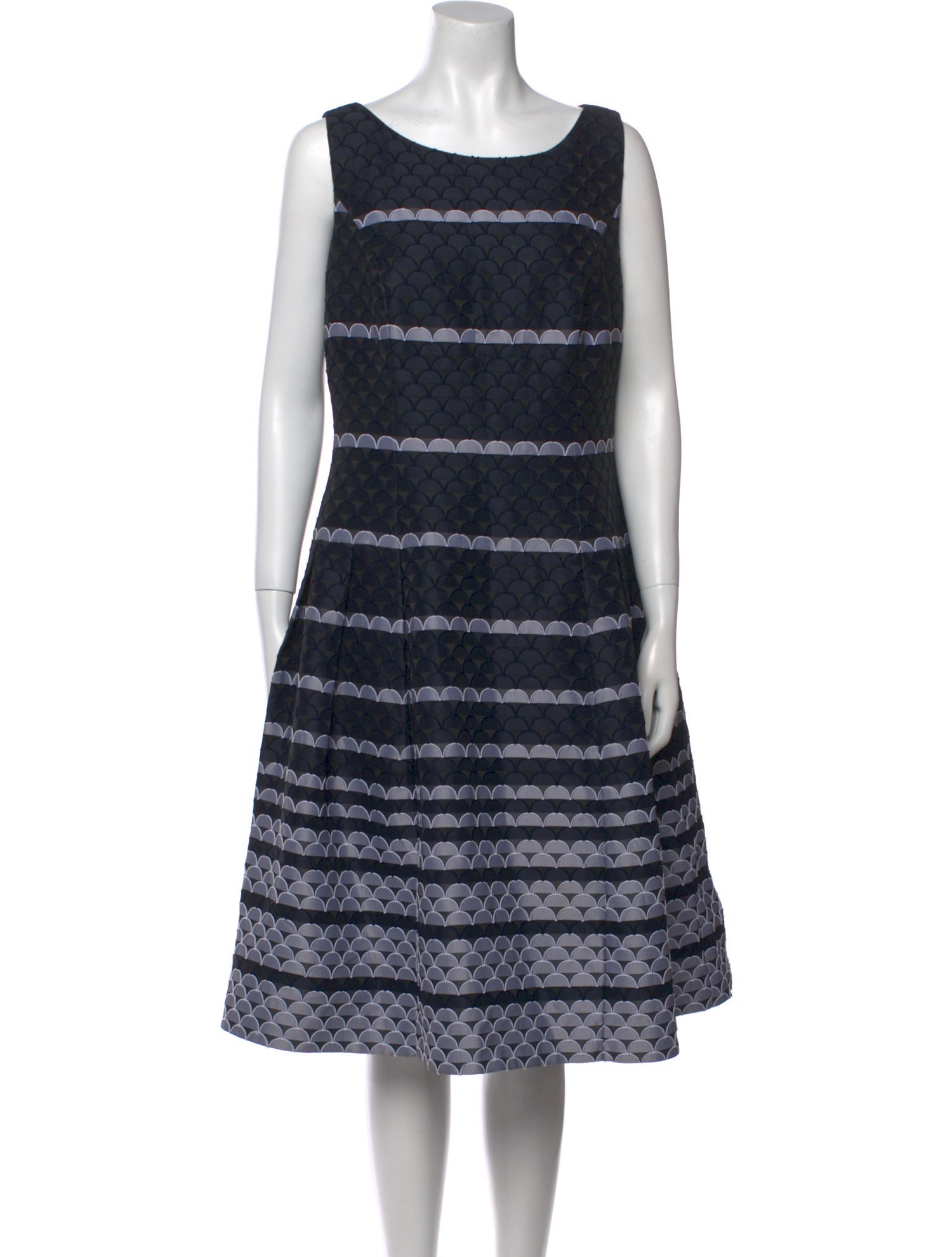 Carmen Marc Valvo Striped Midi Length Dress