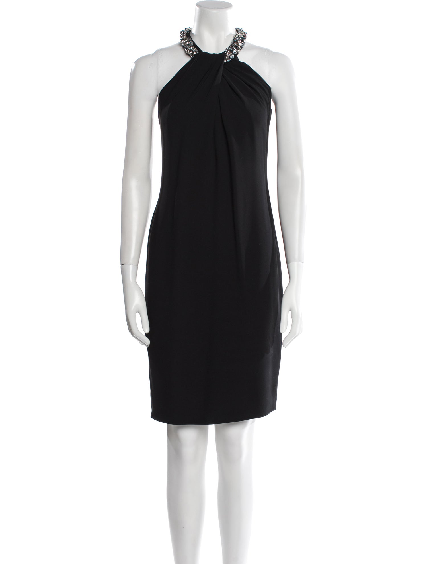 Carmen Marc Valvo Halterneck Knee-Length Dress