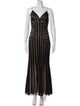 Carmen Marc Valvo V-Neck Long Dress
