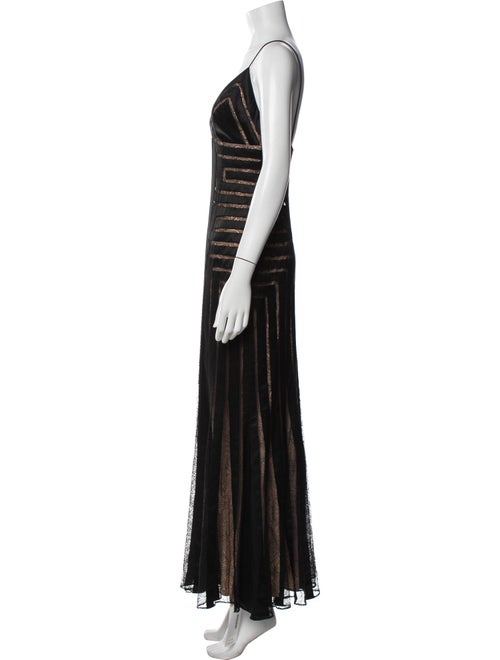 Carmen Marc Valvo V-Neck Long Dress