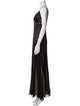 Carmen Marc Valvo V-Neck Long Dress