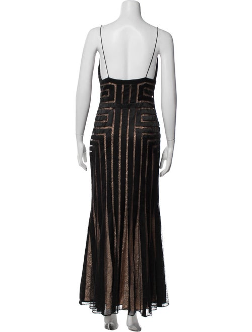 Carmen Marc Valvo V-Neck Long Dress