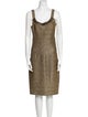 Carmen Marc Valvo Scoop Neck Knee-Length Dress