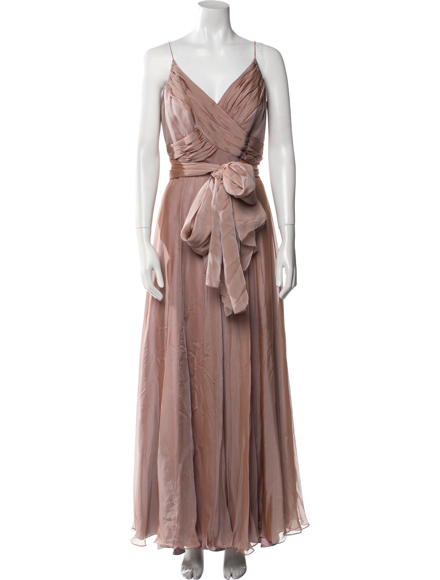 Carmen Marc Valvo Silk Long Dress