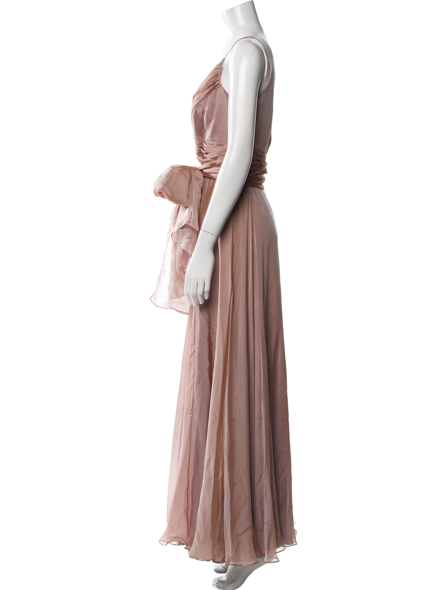 Carmen Marc Valvo Silk Long Dress